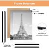 imageupsimples 12x18 Picture Frame White 3 Pack ScratchProof Poster Frames 12 x 18 for Photo Gallery  SlideIn Strips Horizontal or Vertical Wall MountingBlack