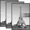 imageupsimples 12x18 Picture Frame White 3 Pack ScratchProof Poster Frames 12 x 18 for Photo Gallery  SlideIn Strips Horizontal or Vertical Wall MountingBlack
