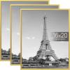imageupsimples 12x18 Picture Frame White 3 Pack ScratchProof Poster Frames 12 x 18 for Photo Gallery  SlideIn Strips Horizontal or Vertical Wall MountingGold