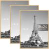 imageupsimples 12x18 Picture Frame White 3 Pack ScratchProof Poster Frames 12 x 18 for Photo Gallery  SlideIn Strips Horizontal or Vertical Wall MountingNatural