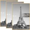 imageupsimples 12x18 Picture Frame White 3 Pack ScratchProof Poster Frames 12 x 18 for Photo Gallery  SlideIn Strips Horizontal or Vertical Wall MountingNatural
