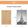 imageupsimples 12x18 Picture Frame White 3 Pack ScratchProof Poster Frames 12 x 18 for Photo Gallery  SlideIn Strips Horizontal or Vertical Wall MountingNatural