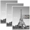 imageupsimples 12x18 Picture Frame White 3 Pack ScratchProof Poster Frames 12 x 18 for Photo Gallery  SlideIn Strips Horizontal or Vertical Wall MountingWhite