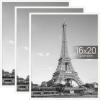 imageupsimples 12x18 Picture Frame White 3 Pack ScratchProof Poster Frames 12 x 18 for Photo Gallery  SlideIn Strips Horizontal or Vertical Wall MountingWhite
