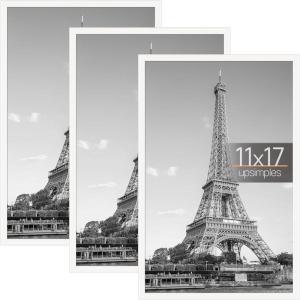 imageupsimples 12x18 Picture Frame White 3 Pack ScratchProof Poster Frames 12 x 18 for Photo Gallery  SlideIn Strips Horizontal or Vertical Wall MountingWhite