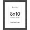 imageupsimples 8x10 Picture Frame Natural Solid Wooden Picture Frames Display 5x7 with Mat or 8 x 10 Without Mat Wall or Tabletop 1 Pack NaturalBlack