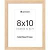 imageupsimples 8x10 Picture Frame Natural Solid Wooden Picture Frames Display 5x7 with Mat or 8 x 10 Without Mat Wall or Tabletop 1 Pack NaturalNatural