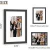 imageupsimples 8x10 Picture Frame Natural Solid Wooden Picture Frames Display 5x7 with Mat or 8 x 10 Without Mat Wall or Tabletop 1 Pack NaturalBlack