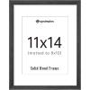 imageupsimples 8x10 Picture Frame Natural Solid Wooden Picture Frames Display 5x7 with Mat or 8 x 10 Without Mat Wall or Tabletop 1 Pack NaturalBlack