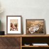 imageupsimples 8x10 Picture Frame Natural Solid Wooden Picture Frames Display 5x7 with Mat or 8 x 10 Without Mat Wall or Tabletop 1 Pack NaturalBrown