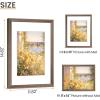 imageupsimples 8x10 Picture Frame Natural Solid Wooden Picture Frames Display 5x7 with Mat or 8 x 10 Without Mat Wall or Tabletop 1 Pack NaturalBrown