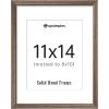 imageupsimples 8x10 Picture Frame Natural Solid Wooden Picture Frames Display 5x7 with Mat or 8 x 10 Without Mat Wall or Tabletop 1 Pack NaturalBrown