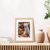 imageupsimples 8x10 Picture Frame Natural Solid Wooden Picture Frames Display 5x7 with Mat or 8 x 10 Without Mat Wall or Tabletop 1 Pack NaturalNatural