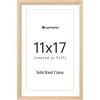imageupsimples 8x10 Picture Frame Natural Solid Wooden Picture Frames Display 5x7 with Mat or 8 x 10 Without Mat Wall or Tabletop 1 Pack NaturalNatural