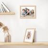 imageupsimples 8x10 Picture Frame Natural Solid Wooden Picture Frames Display 5x7 with Mat or 8 x 10 Without Mat Wall or Tabletop 1 Pack NaturalNatural
