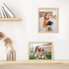 imageupsimples 8x10 Picture Frame Natural Solid Wooden Picture Frames Display 5x7 with Mat or 8 x 10 Without Mat Wall or Tabletop 1 Pack NaturalNatural