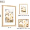 imageupsimples 8x10 Picture Frame Natural Solid Wooden Picture Frames Display 5x7 with Mat or 8 x 10 Without Mat Wall or Tabletop 1 Pack NaturalNatural