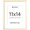 imageupsimples 8x10 Picture Frame Natural Solid Wooden Picture Frames Display 5x7 with Mat or 8 x 10 Without Mat Wall or Tabletop 1 Pack NaturalWhite