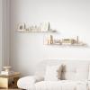 imageupsimples 2 Pack 355x55 Inches Acrylic Shelves for Wall Storage Floating Bookshelves for Kids Display Shelf Organizer for Bathroom Bedroom Living Room Kitchen Clear2