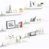 imageupsimples Floating Shelves for Wall Wall Shelves for Decor Storage Set of 6 Wall Mounted Wood Shelves for Bedroom Living Room Bathroom Kitchen 236 inch Long Picture Ledge Shelves WhiteWhite