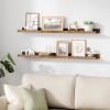imageupsimples Floating Shelves for Wall Wall Shelves for Decor Storage Set of 6 Wall Mounted Wood Shelves for Bedroom Living Room Bathroom Kitchen 236 inch Long Picture Ledge Shelves WhiteBrown