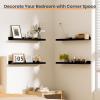 imageupsimples Floating Shelves for Wall Wall Shelves for Decor Storage Set of 6 Wall Mounted Wood Shelves for Bedroom Living Room Bathroom Kitchen 236 inch Long Picture Ledge Shelves WhiteBlack