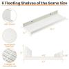 imageupsimples Floating Shelves for Wall Wall Shelves for Decor Storage Set of 6 Wall Mounted Wood Shelves for Bedroom Living Room Bathroom Kitchen 236 inch Long Picture Ledge Shelves WhiteWhite