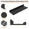 imageupsimples Floating Shelves for Wall Wall Shelves for Decor Storage Set of 6 Wall Mounted Wood Shelves for Bedroom Living Room Bathroom Kitchen 236 inch Long Picture Ledge Shelves WhiteBlack