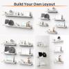 imageupsimples Floating Shelves for Wall Wall Shelves for Decor Storage Set of 6 Wall Mounted Wood Shelves for Bedroom Living Room Bathroom Kitchen 236 inch Long Picture Ledge Shelves WhiteRustic White