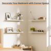 imageupsimples Floating Shelves for Wall Wall Shelves for Decor Storage Set of 6 Wall Mounted Wood Shelves for Bedroom Living Room Bathroom Kitchen 236 inch Long Picture Ledge Shelves WhiteWhite