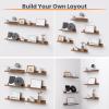 imageupsimples Floating Shelves for Wall Wall Shelves for Decor Storage Set of 6 Wall Mounted Wood Shelves for Bedroom Living Room Bathroom Kitchen 236 inch Long Picture Ledge Shelves WhiteBrown