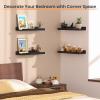 imageupsimples Floating Shelves for Wall Wall Shelves for Decor Storage Set of 6 Wall Mounted Wood Shelves for Bedroom Living Room Bathroom Kitchen 236 inch Long Picture Ledge Shelves WhiteBlack