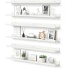 imageupsimples Floating Shelves for Wall Wall Shelves for Decor Storage Set of 6 Wall Mounted Wood Shelves for Bedroom Living Room Bathroom Kitchen 236 inch Long Picture Ledge Shelves WhiteWhite