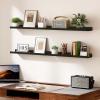 imageupsimples Floating Shelves for Wall Wall Shelves for Decor Storage Set of 6 Wall Mounted Wood Shelves for Bedroom Living Room Bathroom Kitchen 236 inch Long Picture Ledge Shelves WhiteBlack