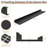 imageupsimples Floating Shelves for Wall Wall Shelves for Decor Storage Set of 6 Wall Mounted Wood Shelves for Bedroom Living Room Bathroom Kitchen 236 inch Long Picture Ledge Shelves WhiteBlack