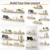 imageupsimples Floating Shelves for Wall Wall Shelves for Decor Storage Set of 6 Wall Mounted Wood Shelves for Bedroom Living Room Bathroom Kitchen 236 inch Long Picture Ledge Shelves WhiteNatural