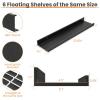 imageupsimples Floating Shelves for Wall Wall Shelves for Decor Storage Set of 6 Wall Mounted Wood Shelves for Bedroom Living Room Bathroom Kitchen 236 inch Long Picture Ledge Shelves WhiteBlack