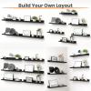 imageupsimples Floating Shelves for Wall Wall Shelves for Decor Storage Set of 6 Wall Mounted Wood Shelves for Bedroom Living Room Bathroom Kitchen 236 inch Long Picture Ledge Shelves WhiteBlack