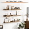 imageupsimples Floating Shelves for Wall Wall Shelves for Decor Storage Set of 6 Wall Mounted Wood Shelves for Bedroom Living Room Bathroom Kitchen 236 inch Long Picture Ledge Shelves WhiteBrown
