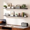 imageupsimples Floating Shelves for Wall Wall Shelves for Decor Storage Set of 6 Wall Mounted Wood Shelves for Bedroom Living Room Bathroom Kitchen 236 inch Long Picture Ledge Shelves WhiteGrey