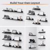 imageupsimples Floating Shelves for Wall Wall Shelves for Decor Storage Set of 6 Wall Mounted Wood Shelves for Bedroom Living Room Bathroom Kitchen 236 inch Long Picture Ledge Shelves WhiteBlack