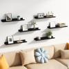imageupsimples Floating Shelves for Wall Wall Shelves for Decor Storage Set of 6 Wall Mounted Wood Shelves for Bedroom Living Room Bathroom Kitchen 236 inch Long Picture Ledge Shelves WhiteBlack