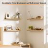 imageupsimples Floating Shelves for Wall Wall Shelves for Decor Storage Set of 6 Wall Mounted Wood Shelves for Bedroom Living Room Bathroom Kitchen 236 inch Long Picture Ledge Shelves WhiteNatural