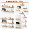 imageupsimples Floating Shelves for Wall Wall Shelves for Decor Storage Set of 6 Wall Mounted Wood Shelves for Bedroom Living Room Bathroom Kitchen 236 inch Long Picture Ledge Shelves WhiteNatural