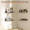 imageupsimples Floating Shelves for Wall Wall Shelves for Decor Storage Set of 6 Wall Mounted Wood Shelves for Bedroom Living Room Bathroom Kitchen 236 inch Long Picture Ledge Shelves WhiteGrey