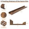 imageupsimples Floating Shelves for Wall Wall Shelves for Decor Storage Set of 6 Wall Mounted Wood Shelves for Bedroom Living Room Bathroom Kitchen 236 inch Long Picture Ledge Shelves WhiteBrown