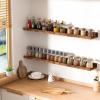 imageupsimples Floating Shelves for Wall Wall Shelves for Decor Storage Set of 6 Wall Mounted Wood Shelves for Bedroom Living Room Bathroom Kitchen 236 inch Long Picture Ledge Shelves WhiteBrown