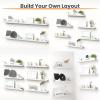 imageupsimples Floating Shelves for Wall Wall Shelves for Decor Storage Set of 6 Wall Mounted Wood Shelves for Bedroom Living Room Bathroom Kitchen 236 inch Long Picture Ledge Shelves WhiteWhite