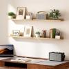 imageupsimples Floating Shelves for Wall Wall Shelves for Decor Storage Set of 6 Wall Mounted Wood Shelves for Bedroom Living Room Bathroom Kitchen 236 inch Long Picture Ledge Shelves WhiteNatural