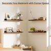 imageupsimples Floating Shelves for Wall Wall Shelves for Decor Storage Set of 6 Wall Mounted Wood Shelves for Bedroom Living Room Bathroom Kitchen 236 inch Long Picture Ledge Shelves WhiteBrown